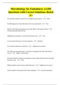 Microbiology for Embalmers AAMI Questions with Correct Solutions&comma; Rated A&plus;