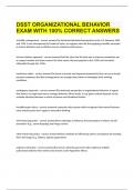 DSST ORGANIZATIONAL BEHAVIOR EXAM WITH 100&percnt; CORRECT ANSWERS