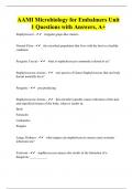 AAMI Microbiology for Embalmers Unit 1 Questions with Answers, A+