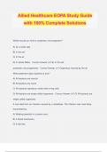 Allied Healthcare EOPA Study Guide with 100% Complete Solutions
