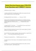 Toledo Electrical Journeyman UPDATED  Exam Questions and CORRECT Answers