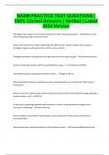 NASM PRACTICE TEST QUESTIONS &vert; 100&percnt; Correct Answers &vert; Verified &vert; Latest 2024 Version