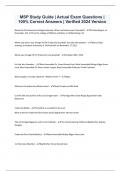 MSP Study Guide &vert; Actual Exam Questions &vert; 100&percnt; Correct Answers &vert; Verified 2024 Version