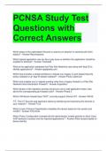 PCNSA Study Test Questions with Correct Answers 