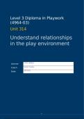 work book for unit 314 for C&G Level 3 Diploma in Playwork (NVQ) (QCF)