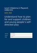 work book for unit 316 for C&G Level 3 Diploma in Playwork (NVQ) (QCF)