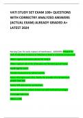 VATI STUDY SET EXAM 100+ QUESTIONS  WITH CORRECTRY ANALYZED ANSWERS  (ACTUAL EXAM) ALREADY GRADED A+  LATEST 2024 
