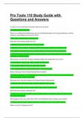Pro Tools 110 Study Guide with Questions and Answers.