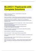 BLAW211 Flashcards with Complete Solutions