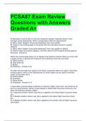 PCSA87 Exam Review Questions with Answers Graded A+