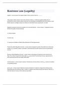 Business Law Collin College -Business Law &lpar;Legality&rpar; fully solved