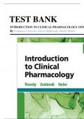 Test Bank - Introduction to Clinical Pharmacology, 10th Edition (Visovsky, 2022), Chapter 1-20 | Newest Edition