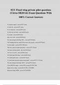 SUU Fixed wing private pilot questions (Cirrus SR20 G6) Exam Questions With 100% Correct Answers