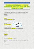 West Coast EMT Chapter 5 - Medical Terminology Questions 2024&sol;2025 With Complete Solutions