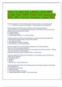 HEALTH AND WELLNESS COACHING EXAM TEST PREP PRACTICE Questions With 100% Correct Answers Latest 2024.