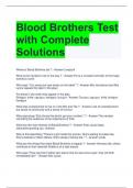 Blood Brothers Test with Complete Solutions 