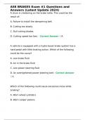 ASE BRAKES Exam &num;1 Questions and Answers &lpar;Latest Update 2024&rpar;
