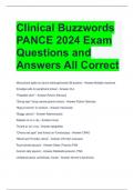 Clinical Buzzwords PANCE 2024 Exam Questions and Answers All Correct 