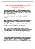 AHIP EXAM 2023-2024 QUESTIONS AND  ANSWERS RATED A&period;