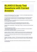 BLAW212 Study Test Questions with Correct Answers