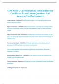 ONS-ONCC Chemotherapy Immunotherapy  Certificate Exam Latest Questions And  Answers &lpar;Verified Answers&rpar;