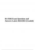 RA 9266 Exam Questions and Answers Latest Updated 2024/2025 (Graded)
