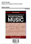 Solution Manual for Materials and Techniques of Post-Tonal Music, 5th Edition by Stefan Kostka, 9781138714168, Covering Chapters 1-15 | Includes Rationales