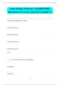 Real Estate Finance I-CHAMPIONS Questions & Correct Answers/ Graded A+