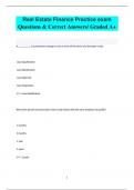 Real Estate Finance Practice exam Questions & Correct Answers/ Graded A+