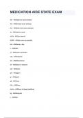 MEDICATION AIDE STATE EXAM questions and answers REVISED AND UPDATED FOR 2026&sol;2027 ACTUAL EXAM COMPLETE QUESTIONS AND CORRECT DETAILED ANSWERS &lpar;VERIFIED ANSWERS&rpar; &vert;ALREADY GRADED A&plus;&vert;&vert;BRAND NEW&excl;&excl;