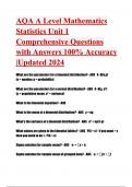 AQA A Level Mathematics Statistics Unit 1 Comprehensive Questions with Answers 