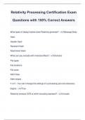 Relativity Processing Certification Exam Questions with 100&percnt; Correct Answers