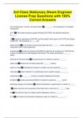 3rd Class Stationary Steam Engineer License Prep Questions with 100% Correct Answers