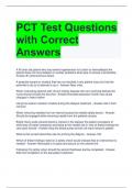 PCT Test Questions with Correct Answers 