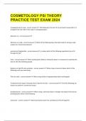  COSMETOLOGY PSI THEORY PRACTICE TEST EXAM 2024 