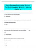 Water Damage Restoration Student  Workbook Questions & Correct Answers/  Graded A+