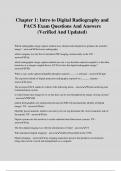 Chapter 1&colon; Intro to Digital Radiography and PACS Exam Questions And Answers &lpar;Verified And Updated&rpar;