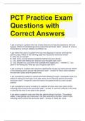 PCT Practice Exam Questions with Correct Answers 