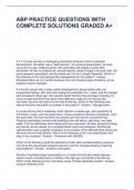 ABP PRACTICE QUESTIONS WITH COMPLETE SOLUTIONS GRADED A&plus;