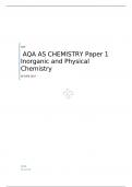    AQA AS CHEMISTRY Paper 1 Inorganic and Physical Chemistry  QUESTION PAPER FOR JUNE 2023