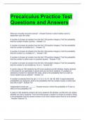 Precalculus Practice Test Questions and Answers
