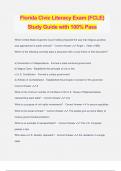 Florida Civic Literacy Exam (FCLE) Study Guide with 100% Pass