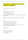 EMT BLOCK 1 EXAM 2024 WITH 100&percnt; CORRECT ANSWERS