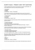 DUNPHY EXAM 2 - PRIMARY CARE: TEST QUESTIONS