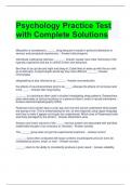 Psychology Practice Test with Complete Solutions 