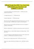 Official Permit Test DMV New York State UPDATED Exam Questions and  CORRECT Answers