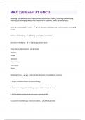 MKT 320 Exam #1 UNCG Questions and Answers with complete solution