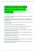Political Science 2024 Exam Questions and Answers