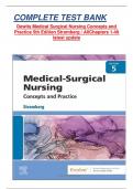 COMPLETE TEST BANK Dewits Medical Surgical Nursing Concepts and Practice 5th Edition Stromberg / All Chapters 1-49 latest update