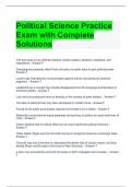 Political Science Practice Exam with Complete Solutions 